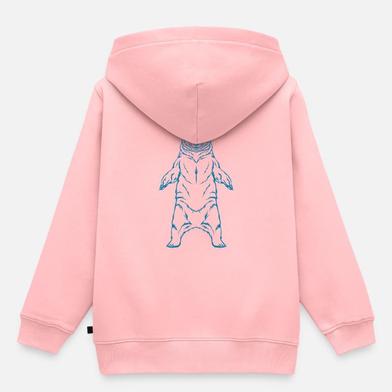 ours brun - Sweat Premium à capuche enfant bio - rose
