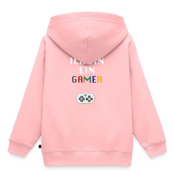 Ich bin ein Gamer - Kinder Premium Organic Hoodie - Rosa - Hinten - AI Model Kid Female (0cm)
