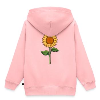 Sonnenblume - Kinder Premium Organic Hoodie - Rosa - Hinten - AI Model Kid Female (0cm)