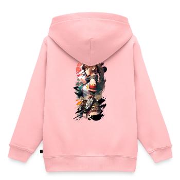 Verträumtes Anime-Girl im modernen Artstyle - Kinder Premium Organic Hoodie - Rosa - Hinten - AI Model Kid Female (0cm)