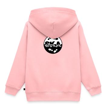 ska cercle sur fond blanc - Sweat Premium à capuche enfant bio - rose - Dos - AI Model Kid Female (0cm)
