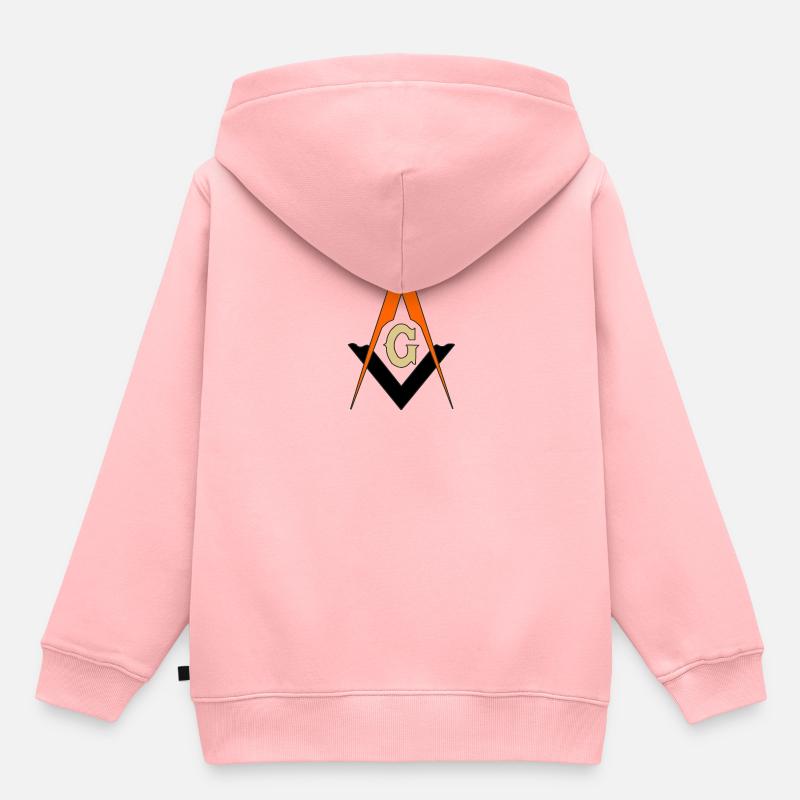 Boussole Franc-Maçon - Sweat Premium à capuche enfant bio - rose