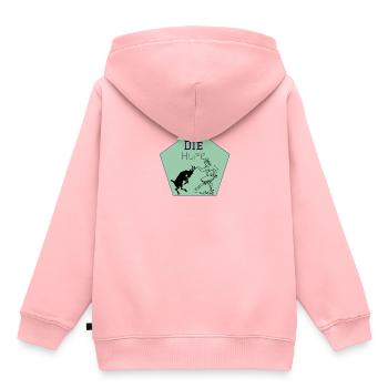 Schwing die Hufe - Kinder Premium Organic Hoodie - Rosa - Hinten - AI Model Kid Female (0cm)