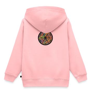 Fleur de vie - Sweat Premium à capuche enfant bio - rose - Dos - AI Model Kid Female (0cm)