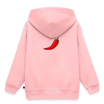 Chilli - Kinder Premium Organic Hoodie - Rosa - Hinten - AI Model Kid Female (0cm)