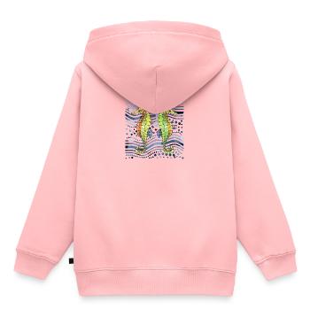 Hippocampes - Sweat Premium à capuche enfant bio - rose - Dos - AI Model Kid Female (0cm)