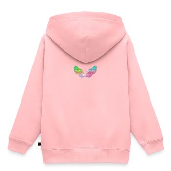 Flügel - Kinder Premium Organic Hoodie - Rosa - Hinten - AI Model Kid Female (0cm)