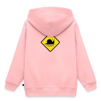 Achtung Schnecke - Kinder Premium Organic Hoodie - Rosa - Hinten - AI Model Kid Female (0cm)