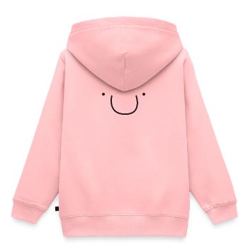 Visage souriant mignon - Sweat Premium à capuche enfant bio - rose - Dos - AI Model Kid Female (0cm)