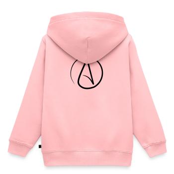 Atheism Symbol - Kids Premium Organic Hoodie - rose - Back - AI Model Kid Female (0cm)
