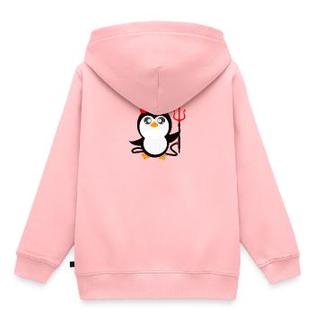 Teufel - Kinder Premium Organic Hoodie - Rosa - Hinten - AI Model Kid Female (0cm)