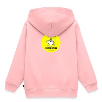 Corona, nein danke - Kinder Premium Organic Hoodie - Rosa - Hinten - AI Model Kid Female (0cm)