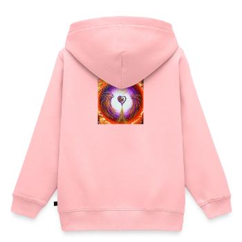 Herzgel récupération de votre pouvoir - Sweat Premium à capuche enfant bio - rose - Dos - AI Model Kid Female (0cm)