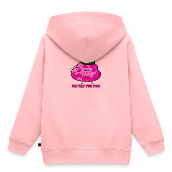 caca rose militaire - Sweat Premium à capuche enfant bio - rose - Dos - AI Model Kid Female (0cm)