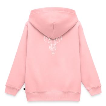 Éléphant géométrique - Sweat Premium à capuche enfant bio - rose - Dos - AI Model Kid Female (0cm)