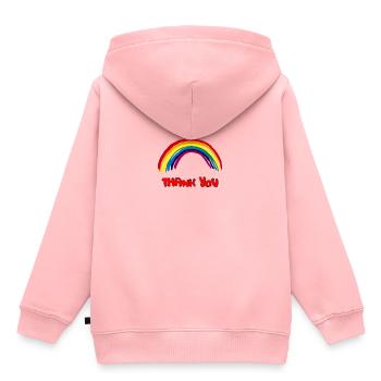 Merci - Sweat Premium à capuche enfant bio - rose - Dos - AI Model Kid Female (0cm)
