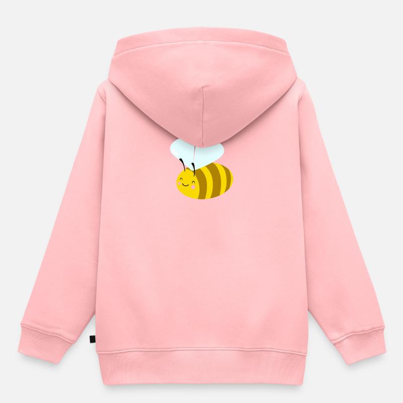 Abeille - Sweat Premium à capuche enfant bio - rose