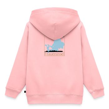Fraueninsel Skyline - Kinder Premium Organic Hoodie - Rosa - Hinten - AI Model Kid Female (0cm)