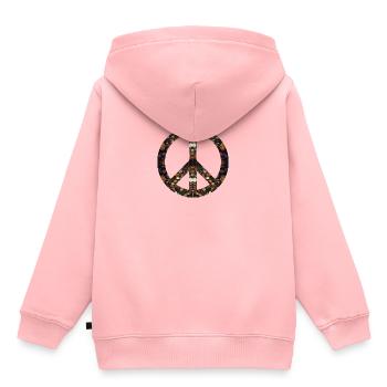 Peacezeichen Friedensbewegung Friedenssymbol icon - Kinder Premium Organic Hoodie - Rosa - Hinten - AI Model Kid Female (0cm)