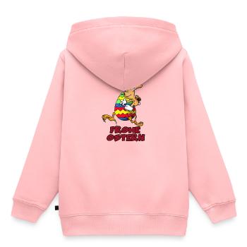 Frohe Ostern - Kinder Premium Organic Hoodie - Rosa - Hinten - AI Model Kid Female (0cm)