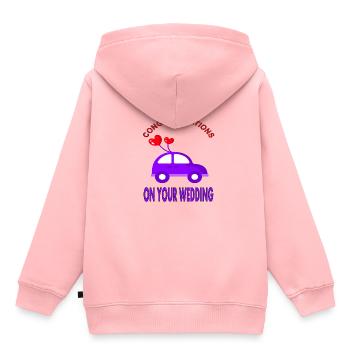 Glückwunsch zur Hochzeit Hochzeitstag Geschenkidee - Kinder Premium Organic Hoodie - Rosa - Hinten - AI Model Kid Female (0cm)