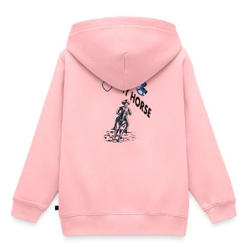 Ich liebe Pferde Pferdeliebhaber Reitverein gift - Kinder Premium Organic Hoodie - Rosa - Hinten - AI Model Kid Female (0cm)