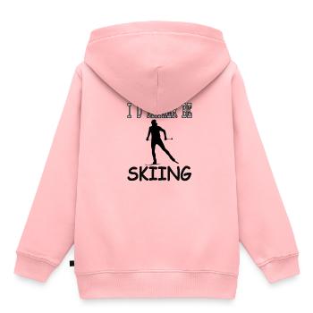 Cadeau de piste de ski de saut à ski de station de ski de ski - Sweat Premium à capuche enfant bio - rose - Dos - AI Model Kid Female (0cm)