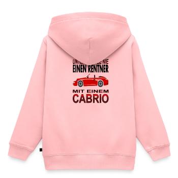 Rentner mit Cabrio Cabriolet-Fahrer Geschenkidee - Kinder Premium Organic Hoodie - Rosa - Hinten - AI Model Kid Female (0cm)