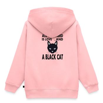 Chat noir Chat Ami Pet Cat’s Eye - Sweat Premium à capuche enfant bio - rose - Dos - AI Model Kid Female (0cm)