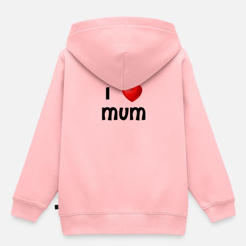 J'aime maman - Sweat Premium à capuche enfant bio - rose