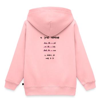 Power woman! - Kids Premium Organic Hoodie - rose - Back - AI Model Kid Female (0cm)
