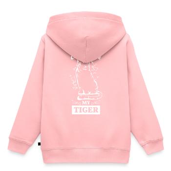 Tiger Africa Asie Jungle - Sweat Premium à capuche enfant bio - rose - Dos - AI Model Kid Female (0cm)