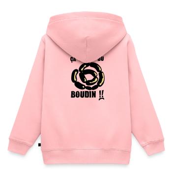 ca craint du boudin expression - Sweat Premium à capuche enfant bio - rose - Dos - AI Model Kid Female (0cm)