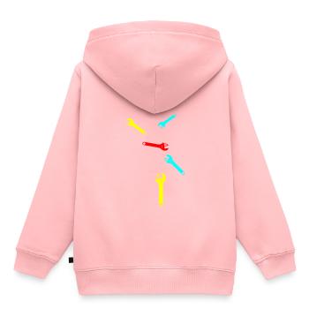 Schraubenschlüssel Icon - Kinder Premium Organic Hoodie - Rosa - Hinten - AI Model Kid Female (0cm)