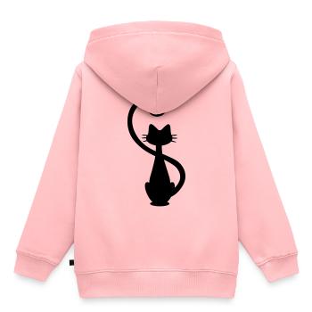 Cat - Chat - Cat - Silhouette - Kids Premium Organic Hoodie - rose - Back - AI Model Kid Female (0cm)