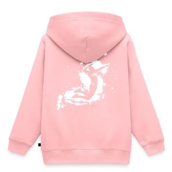 Volleyball Spike Man Blanc - Sweat Premium à capuche enfant bio - rose - Dos - AI Model Kid Female (0cm)