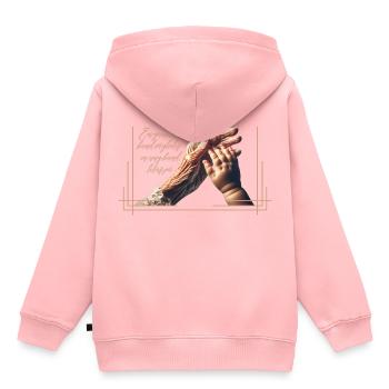 Ein alter Hase führt, ein junger Mann vertraut - Kinder Premium Organic Hoodie - Rosa - Hinten - AI Model Kid Female (0cm)