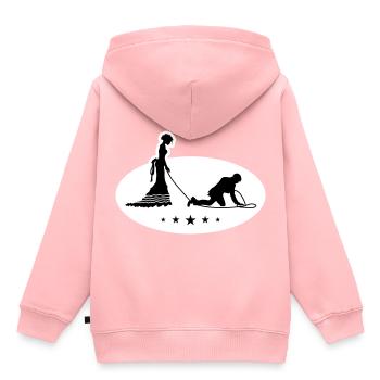 Hochzeit Brautpaar Leine - Kinder Premium Organic Hoodie - Rosa - Hinten - AI Model Kid Female (0cm)