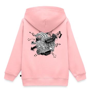 Moteur - Sweat Premium à capuche enfant bio - rose - Dos - AI Model Kid Female (0cm)