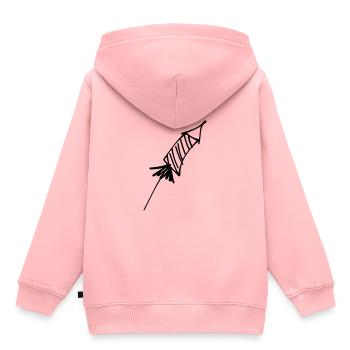 Silvester Rakete - Kinder Premium Organic Hoodie - Rosa - Hinten - AI Model Kid Female (0cm)