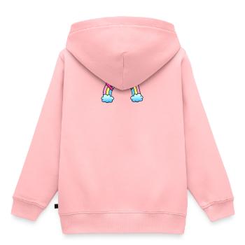 Arc-en-ciel, non? - Sweat Premium à capuche enfant bio - rose - Dos - AI Model Kid Female (0cm)