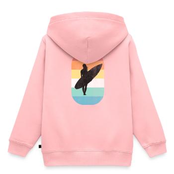 Surfergirl - Kinder Premium Organic Hoodie - Rosa - Hinten - AI Model Kid Female (0cm)