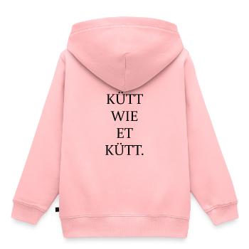 Et kütt comment et kütt | Cologne Droit fondamental - Sweat Premium à capuche enfant bio - rose - Dos - AI Model Kid Female (0cm)