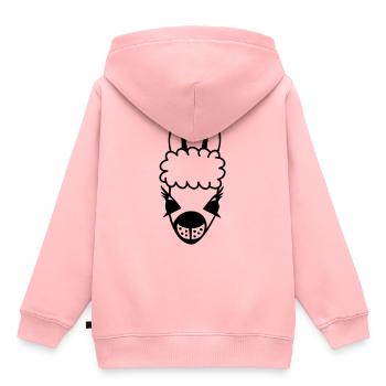 lama kontur - Kinder Premium Organic Hoodie - Rosa - Hinten - AI Model Kid Female (0cm)