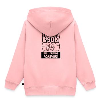 père et fils 001 - Sweat Premium à capuche enfant bio - rose - Dos - AI Model Kid Female (0cm)