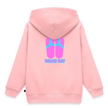 Beach Day Flip Flop in rosa/blau - Kinder Premium Organic Hoodie - Rosa - Hinten - AI Model Kid Female (0cm)
