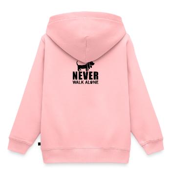 Never walk alone - Sweat Premium à capuche enfant bio - rose - Dos - AI Model Kid Female (0cm)