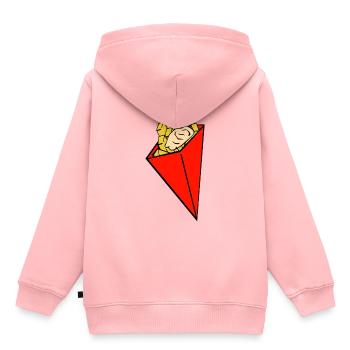 frites - Sweat Premium à capuche enfant bio - rose - Dos - AI Model Kid Female (0cm)