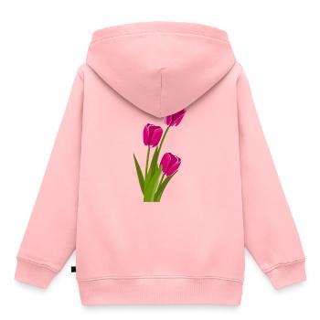 Tulpe Geschenk Geschenkidee - Kinder Premium Organic Hoodie - Rosa - Hinten - AI Model Kid Female (0cm)