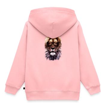 Hipster lion - Kids Premium Organic Hoodie - rose - Back - AI Model Kid Female (0cm)